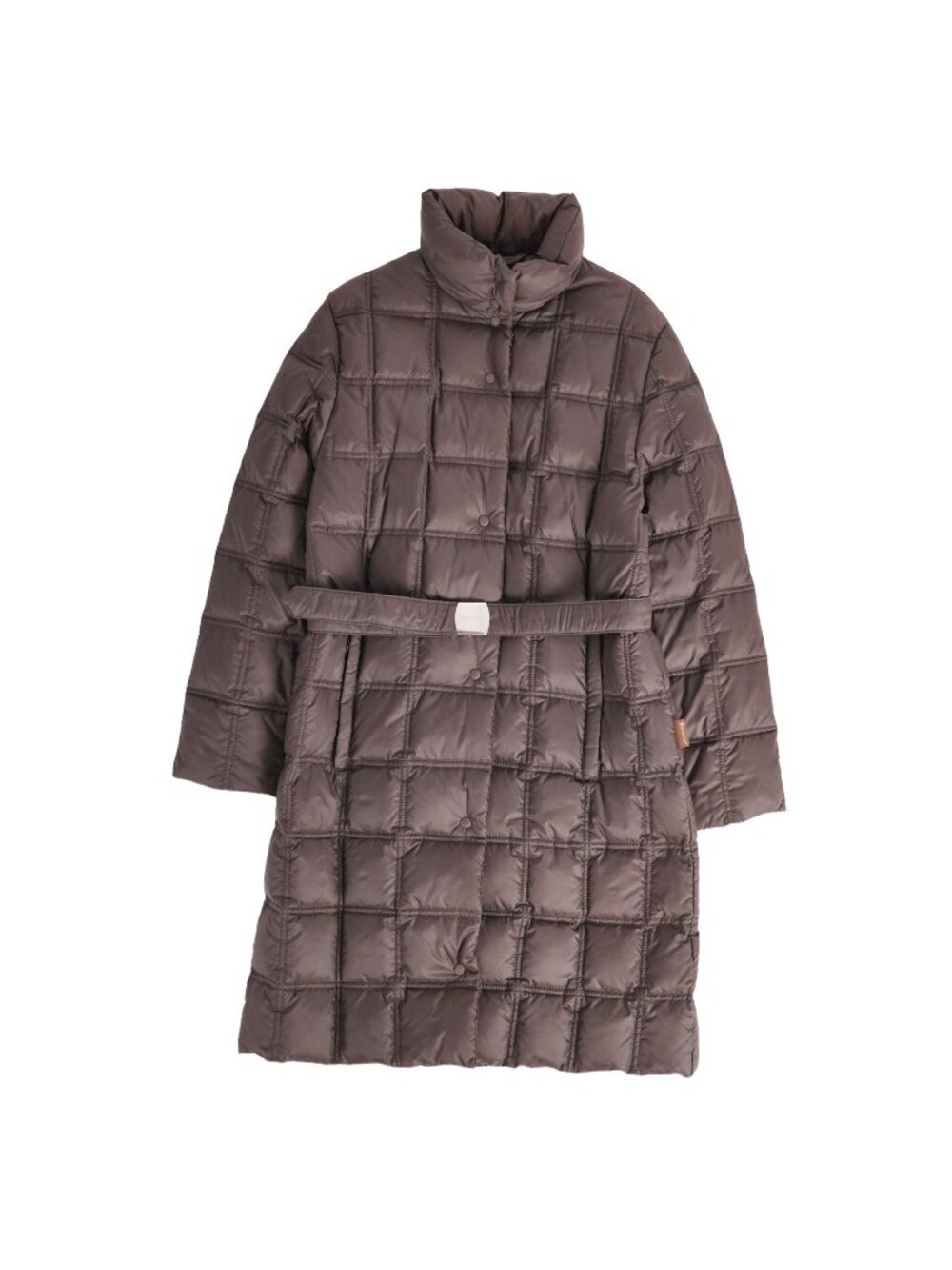 Moncler Coat Long Brown Tag with Belt Down Nylon 00